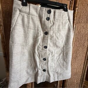 Zara Elegant Beige Button-Front Skirt